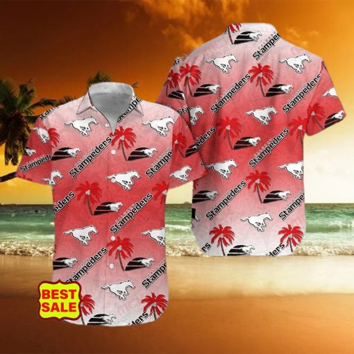 CFL Team Calgary Stampeders Aloha Style 4 Big Logo Hawaiian Shirt