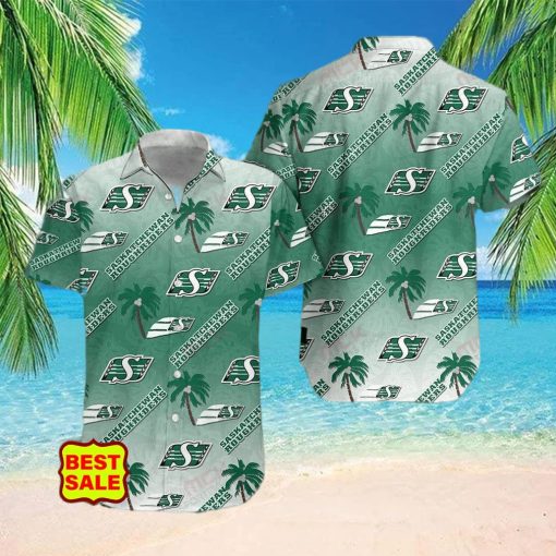 CFLCFL Team Saskatchewan Roughriders Aloha Style 7 Big Logo Hawaiian Shirt