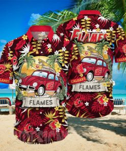 Calgary Flames NHL Flower Unisex Hawaiian Shirt