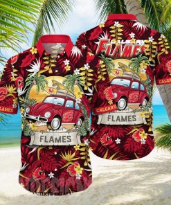 Calgary Flames NHL Flower Unisex Hawaiian Shirt