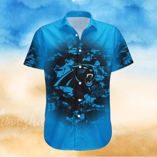 Carolina Panthers NFL Camouflage Vintage Hawaiian Shirt