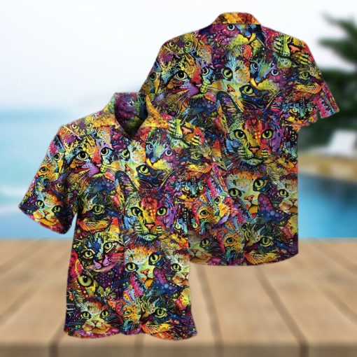 Cat Smile Colorfull Hawaiian Shirt