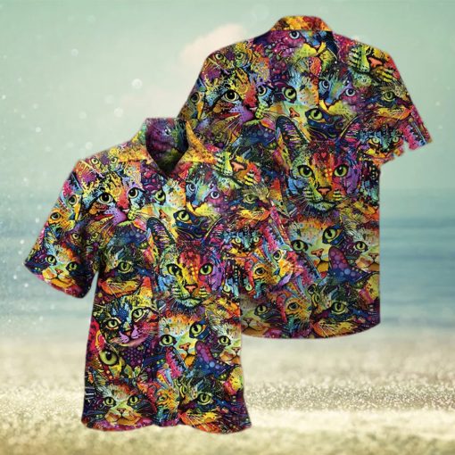 Cat Smile Colorfull Hawaiian Shirt