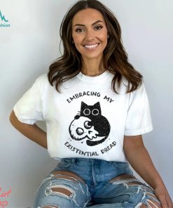 Cat with a skull Embracing My Existential Dread art shirt