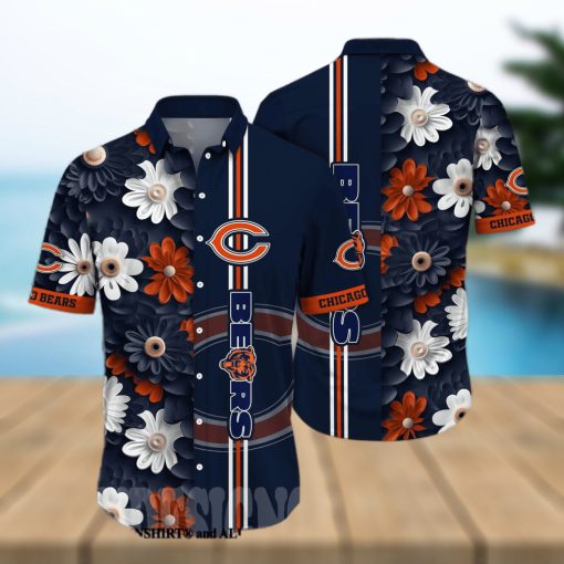 Chicago Bears NFL Flower 3D Hawaiian Shirt