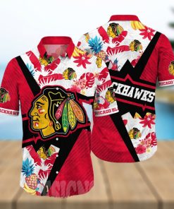 Chicago Blackhawks NHL Flower All Over Printed Classic Hawaiian Shirt