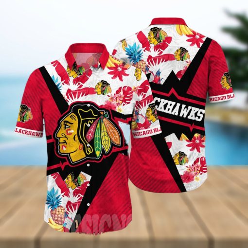 Chicago Blackhawks NHL Flower All Over Printed Classic Hawaiian Shirt