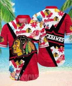 Chicago Blackhawks NHL Flower All Over Printed Classic Hawaiian Shirt