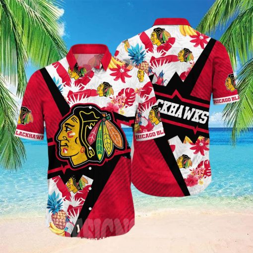 Chicago Blackhawks NHL Flower All Over Printed Classic Hawaiian Shirt