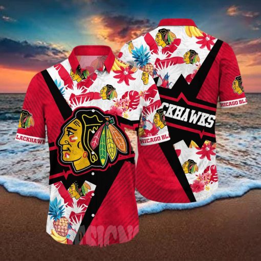 Chicago Blackhawks NHL Flower All Over Printed Classic Hawaiian Shirt