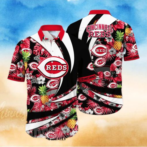 Cincinnati Reds MLB Flower Full Printing Hawaiian Shirt