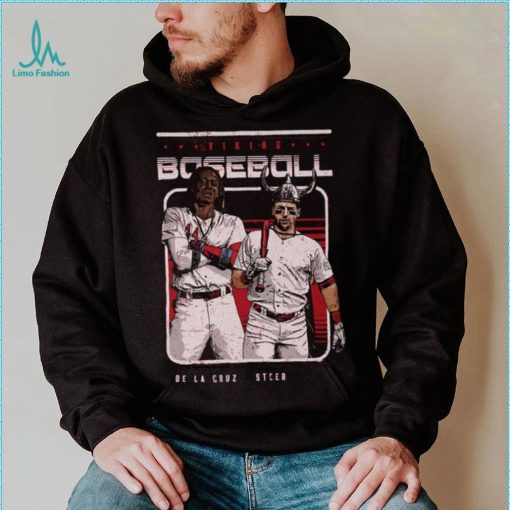 Cincinnati Reds Spencer Steer and Elly De La Cruz viking baseball shirt
