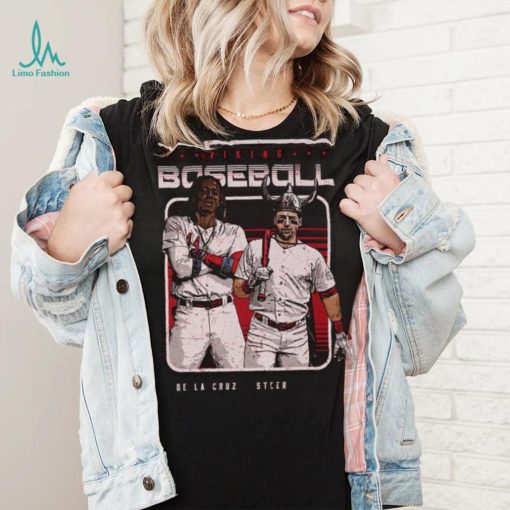 Cincinnati Reds Spencer Steer and Elly De La Cruz viking baseball shirt