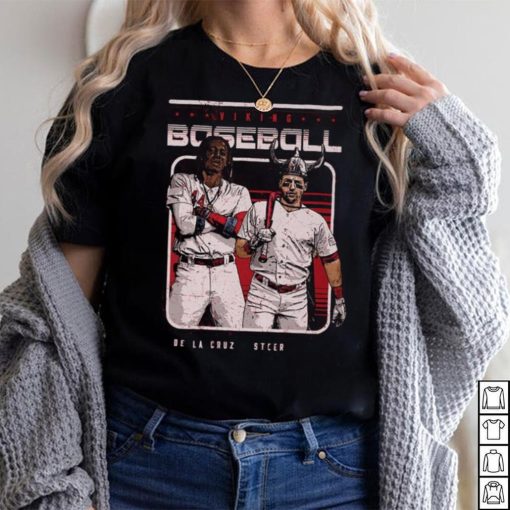 Cincinnati Reds Spencer Steer and Elly De La Cruz viking baseball shirt