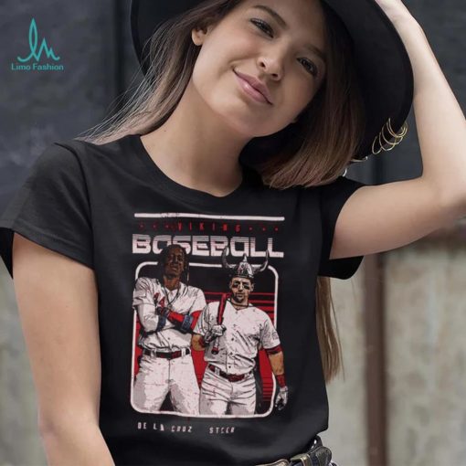 Cincinnati Reds Spencer Steer and Elly De La Cruz viking baseball shirt