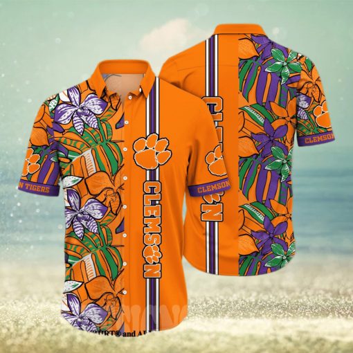 Clemson Tigers NCAA Floral Full Print 3D Hawaiian Shirt