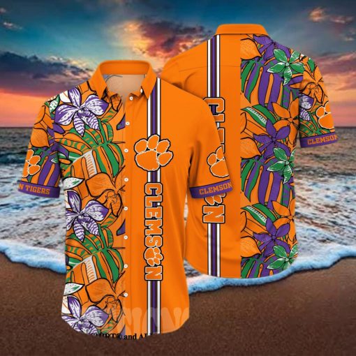 Clemson Tigers NCAA Floral Full Print 3D Hawaiian Shirt