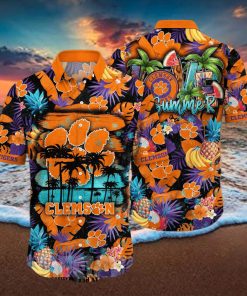 Clemson Tigers NCAA Floral Full Printed 3D Hawaiian Shirt