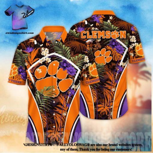 Clemson Tigers NCAA Floral Full Printing Hawaiian Shirt