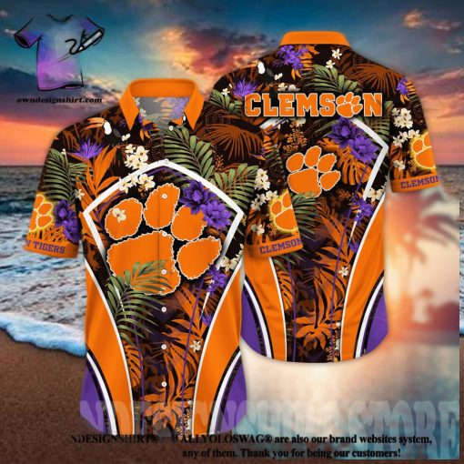 Clemson Tigers NCAA Floral Full Printing Hawaiian Shirt