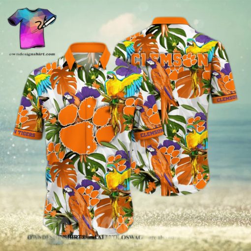 Clemson Tigers NCAA Flower 3D Full Print Hawaiian Shirt