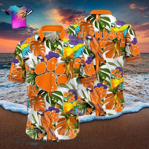 Clemson Tigers NCAA Flower 3D Full Print Hawaiian Shirt