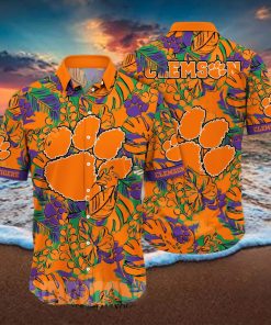 Clemson Tigers NCAA Flower Full Print 3D Hawaiian Shirt