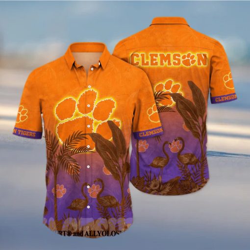 Clemson Tigers NCAA Flower Full Printed Hawaiian Shirt