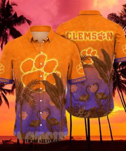 Clemson Tigers NCAA Flower Full Printed Hawaiian Shirt