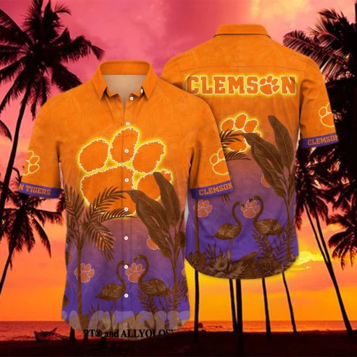 Clemson Tigers NCAA Flower Full Printed Hawaiian Shirt