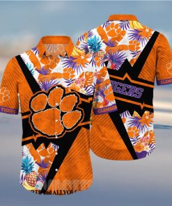 Clemson Tigers NCAA Flower Unisex Full Printed Hawaiian Shirt