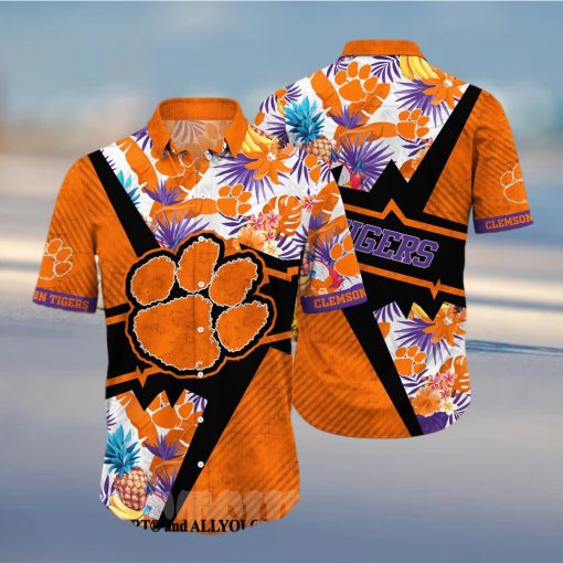 Clemson Tigers NCAA Flower Unisex Full Printed Hawaiian Shirt