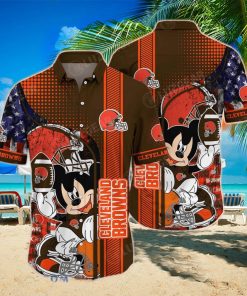 Cleveland Browns NFL Hawaiian Shirt Mickey Graphic 3D Printed Best Gift For Fans NFL