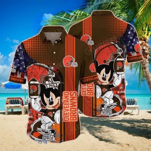 Cleveland Browns NFL Hawaiian Shirt Mickey Graphic 3D Printed Best Gift For Fans NFL