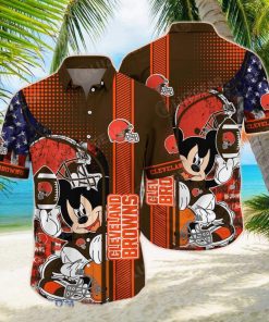 Cleveland Browns NFL Hawaiian Shirt Mickey Graphic 3D Printed Best Gift For Fans NFL