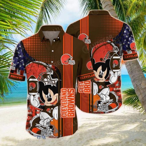 Cleveland Browns NFL Hawaiian Shirt Mickey Graphic 3D Printed Best Gift For Fans NFL