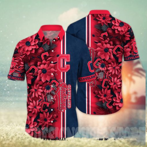 Cleveland Indians MLB Flower All Over Print Unisex Hawaiian Shirt