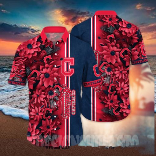 Cleveland Indians MLB Flower All Over Print Unisex Hawaiian Shirt