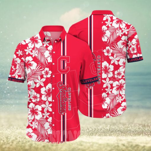 Cleveland Indians MLB Flower All Over Printed 3D Hawaiian Shirt