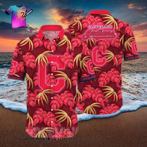 Cleveland Indians MLB Flower Full Printing Unisex Hawaiian Shirt