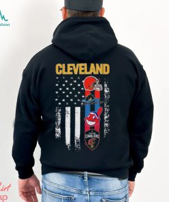 Cleveland Team Sports Cleveland Browns Cleveland Cleveland Monsters Cleveland Indians And Cleveland Cavaliers USA Flag 2023 Shirt