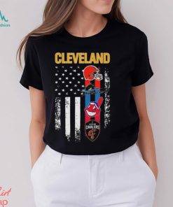 Cleveland Team Sports Cleveland Browns Cleveland Cleveland Monsters Cleveland Indians And Cleveland Cavaliers USA Flag 2023 Shirt