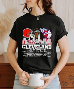 Cleveland city of Champions AAFC Champions NFL Champions NBA Finals Champions World Series Champions shirt, hoodie, sweater, long sleeve and tank top Cleveland city of Champions AAFC Champions NFL Champions NBA Finals Champions World Series Champions shirt