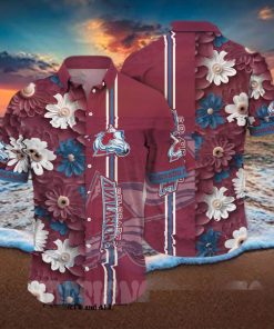 Colorado Avalanche NHL Floral All Over Print 3D Hawaiian Shirt