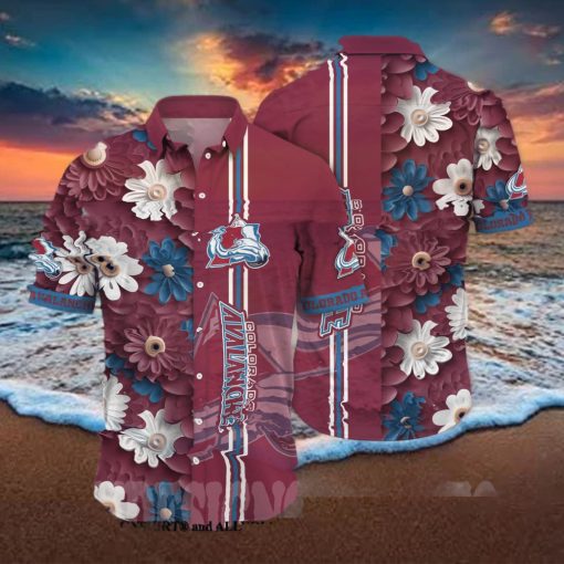 Colorado Avalanche NHL Floral All Over Print 3D Hawaiian Shirt