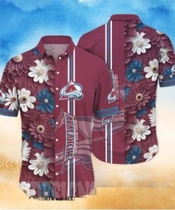 Colorado Avalanche NHL Floral All Over Print 3D Hawaiian Shirt