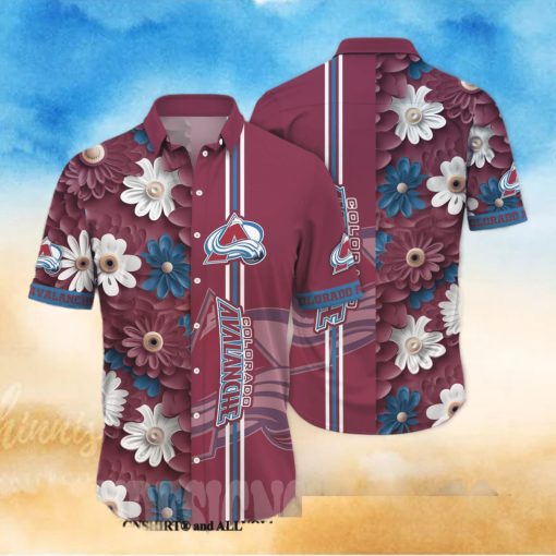 Colorado Avalanche NHL Floral All Over Print 3D Hawaiian Shirt