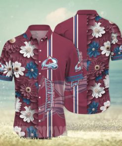 Colorado Avalanche NHL Floral All Over Print 3D Hawaiian Shirt