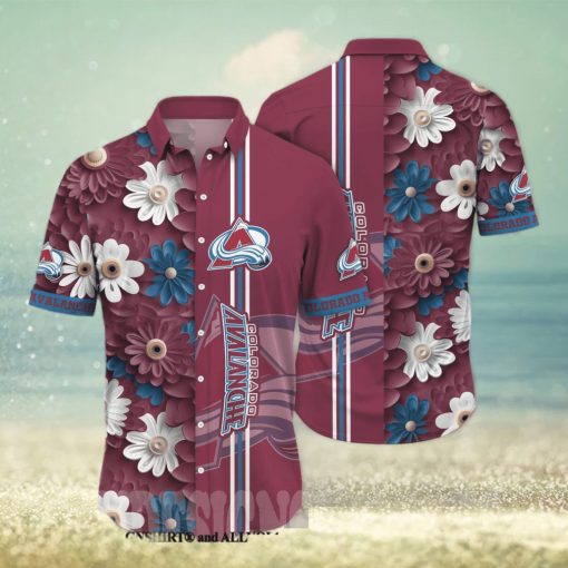 Colorado Avalanche NHL Floral All Over Print 3D Hawaiian Shirt