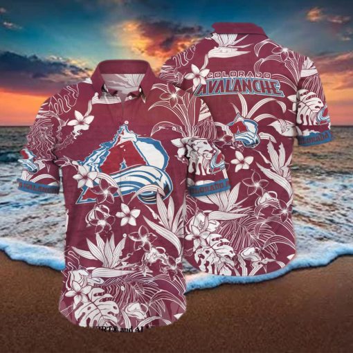 Colorado Avalanche NHL Floral Full Printed 3D Hawaiian Shirt